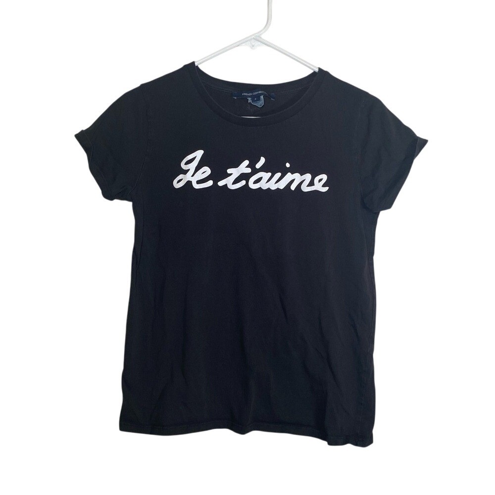 French connection Black Je t'aime Women's Top size small